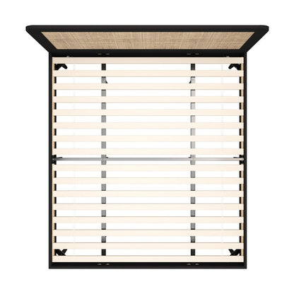 Bed Frame Double/King/Queen Size Real Rattan Headboard Black