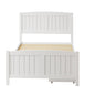 Wooden Bed Frame with Trundle Drawers White