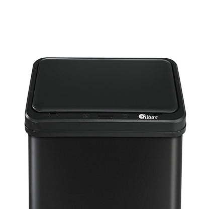 60L Motion Sensor Bin Stainless Steel Black