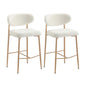 2x/4x Bar Stools Boucle Fabric Black/Natural and White