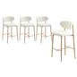2x/4x Bar Stools Boucle Fabric Black/Natural and White