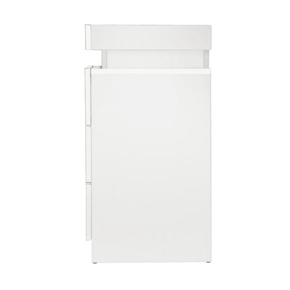 Bedside Tables Set of 2 LED Nightstand White