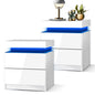 Bedside Tables Set of 2 LED White/Black