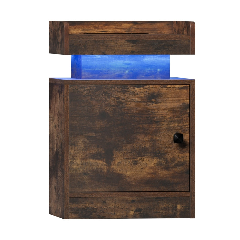 2x LED Bedside Table USB Charging Station White