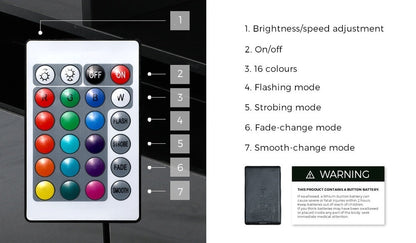 2x LED Bedside Table USB Charging Station White