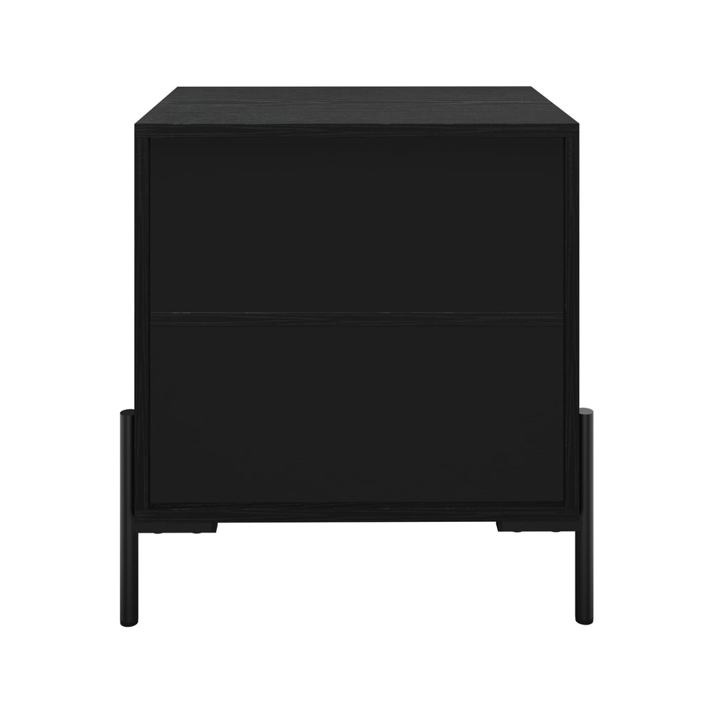 2x Bedside Table 2 Drawers Side End Nightstand Walnut