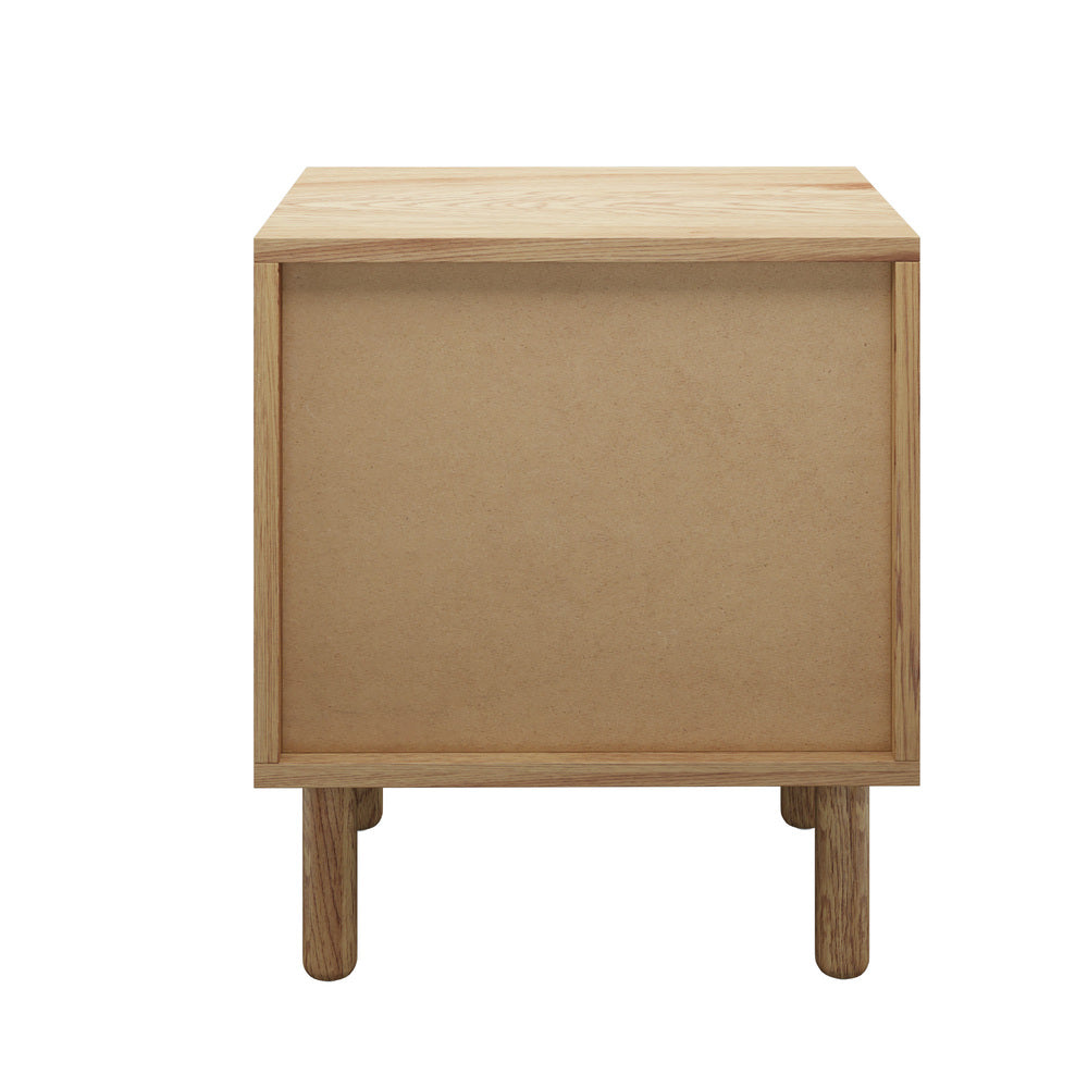 2x Bedside Table 2 Drawers Rattan Natural