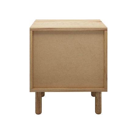 2x Bedside Table 2 Drawers Rattan Natural