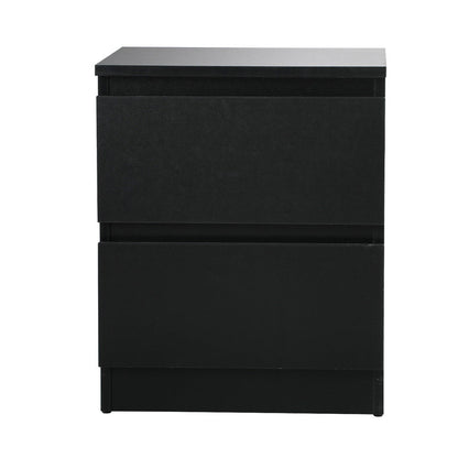 Bedside Tables Set of 2 Nightstand Black