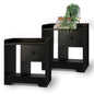 Bedside Tables Set of 2 Nightstand Shelf Black