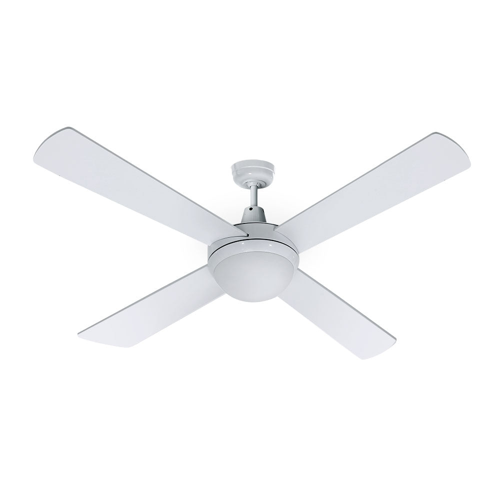 52'' Ceiling Fan Ac Motor W/Light W/Remote - White