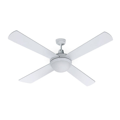 52'' Ceiling Fan Ac Motor W/Light W/Remote - White