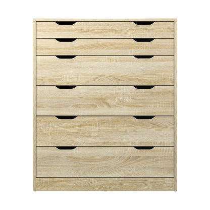 Stylish and Functional: Wooden 6-Drawer Chest of Drawers for Clothes Storage
