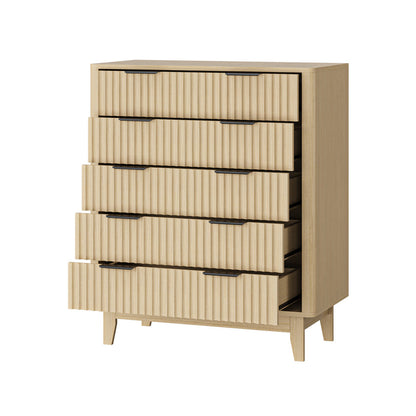 5 Chest of Drawers Dressers Tallboy Stripe White