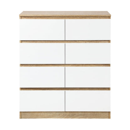 Versatile and Chic: White Wooden Dresser Table with Spacious Drawers