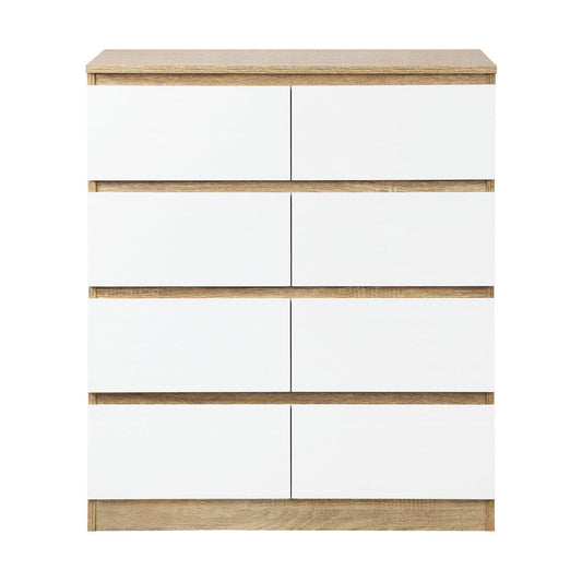 Versatile and Chic: White Wooden Dresser Table with Spacious Drawers
