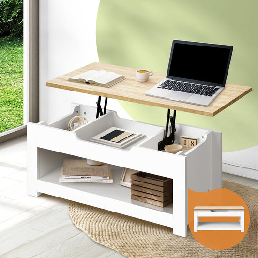 Contemporary Elegance of a Lift-Up Coffee Table with Display Shelf