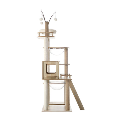 Large Cat Tree Wood Scratcher Condo House Bed 172cm