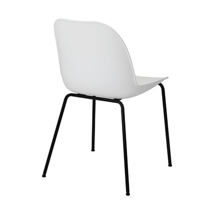 Dining Chairs Kitchen Chair Exclusive Lounge Room Metal Plastic Whitex2