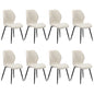 Dining Chairs Padded Seat Armless Boucle White