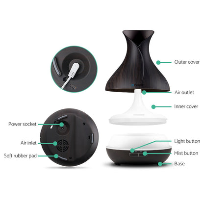 Aroma Diffuser Aromatherapy Dark Wood 400Ml