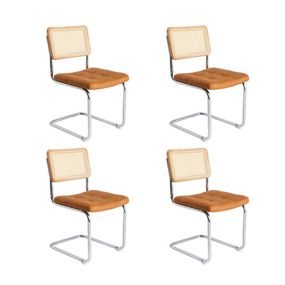 90cm Round Dining Table with 4PCS Chairs PU Leather Brown