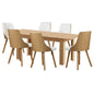 200cm Extendable Dining Table with 6PCS Dining Chairs PU Leather White