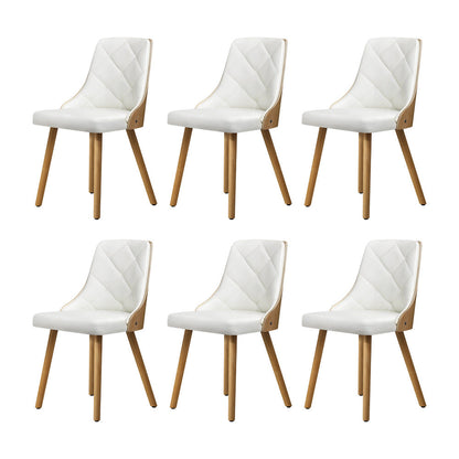 200cm Extendable Dining Table with 6PCS Dining Chairs PU Leather White