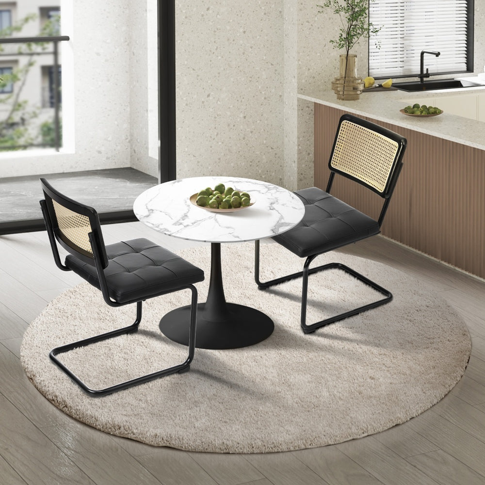 60cm Round Dining Table with 2PCS Dining Chairs Velvet Green