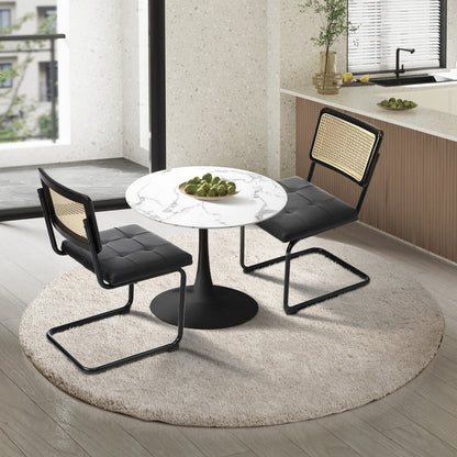 60cm Round Dining Table with 2PCS Dining Chairs Velvet Green