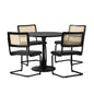Round Dining Table with Dining Chairs PU Leather/Velvet