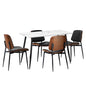 120cm Rectangle Dining Table with 4/6PCS Chairs PU Black/Walnut