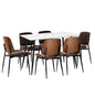 120cm Rectangle Dining Table with 4/6PCS Chairs PU Black/Walnut