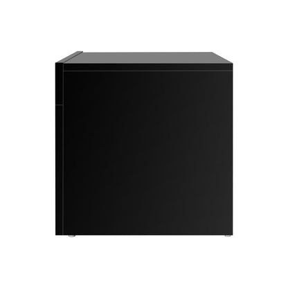 TV Cabinet Entertainment Unit Stand RGB LED Gloss Furniture 130cm Black