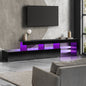 TV Cabinet Entertainment Unit Stand RGB LED Gloss Furniture Black 220cm