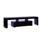 Transform Your Living Space: Modern Gloss Black Entertainment Unit with LED RGB