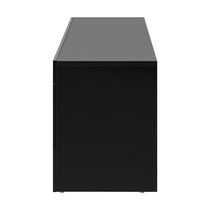 TV Cabinet Entertainment Unit Stand RGB LED Gloss Furniture Black 180CM
