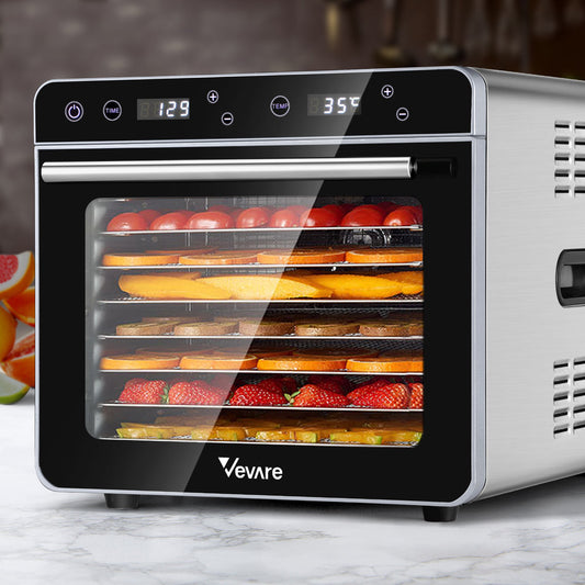 Vevare Food Dehydrators Stainless Steel Jerky Dehydrator Fruit Dryer  8 Trays