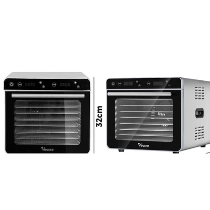 Vevare Food Dehydrators Stainless Steel Jerky Dehydrator Fruit Dryer  8 Trays