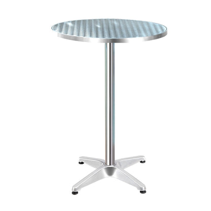 Outdoor Bar Table Adjustable Aluminium Round 70/110Cm