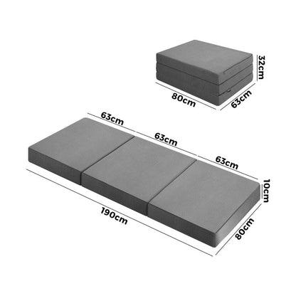Simple Deals Folding Foam Mattress Single Sofa Bed Trifold Sleeping Camping Cushion Mat