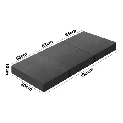 Simple Deals Folding Mattress Portable Single Sofa Foam Bed Camping Sleeping Pad Grey