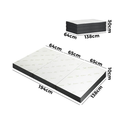 Simple Deals Folding Foam Mattress Sofa Bed Trifold Sleeping Mat Camping Cushion Double