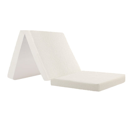 Folding Mattress Sherpa Fleece Foam 3-fold Single