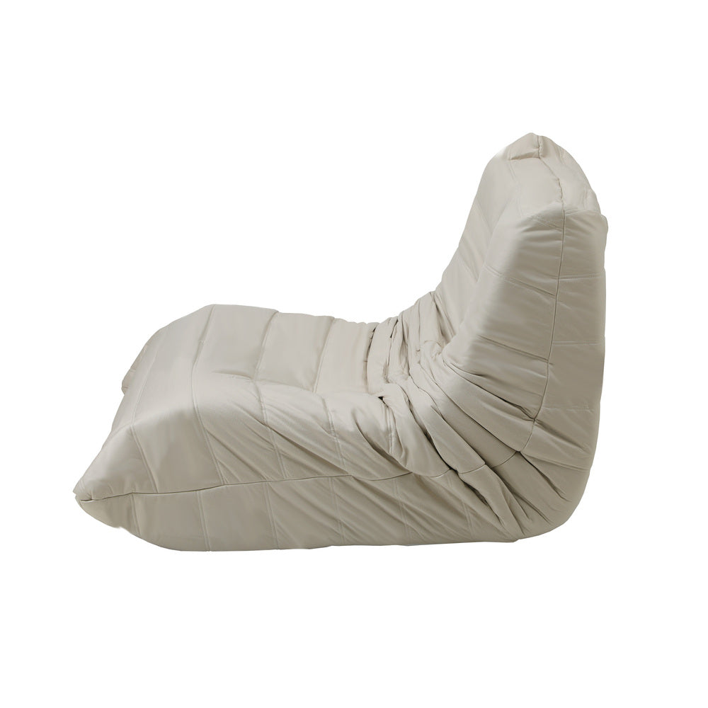 2X Floor Sofa Lounge Caterpillar Lazy Couch Single Pouffe Beige