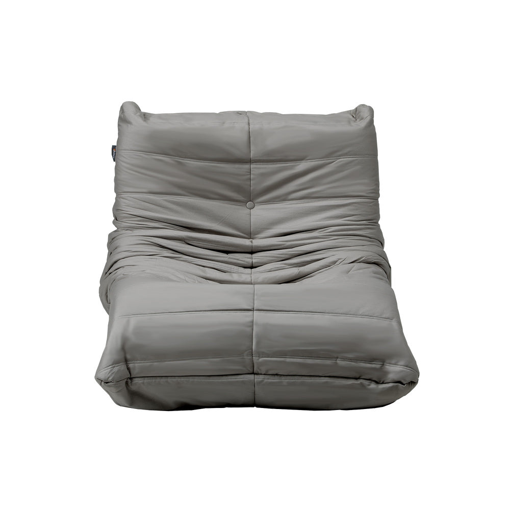 2X Floor Sofa Lounge Caterpillar Lazy Couch Single Pouffe Beige