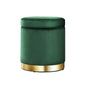 Ottoman Storage Foot Stool Round Velvet Green