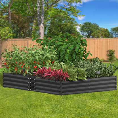 Garden Bed Raised Instant Planter x 2 Galvanised Steel 150 x 90 x 30CM