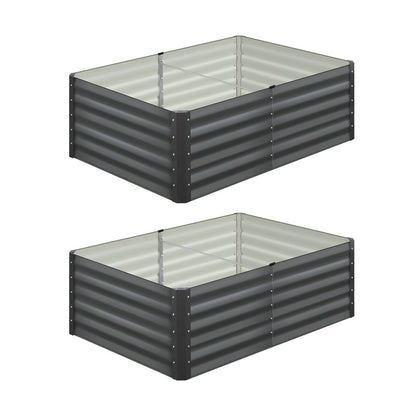 Garden Bed Kits Raised Instant Planter 160x80x45CM Galvanised Steel 2PCS