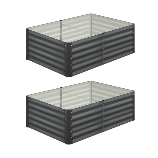 Garden Bed Kits Raised Instant Planter 160x80x45CM Galvanised Steel 2PCS